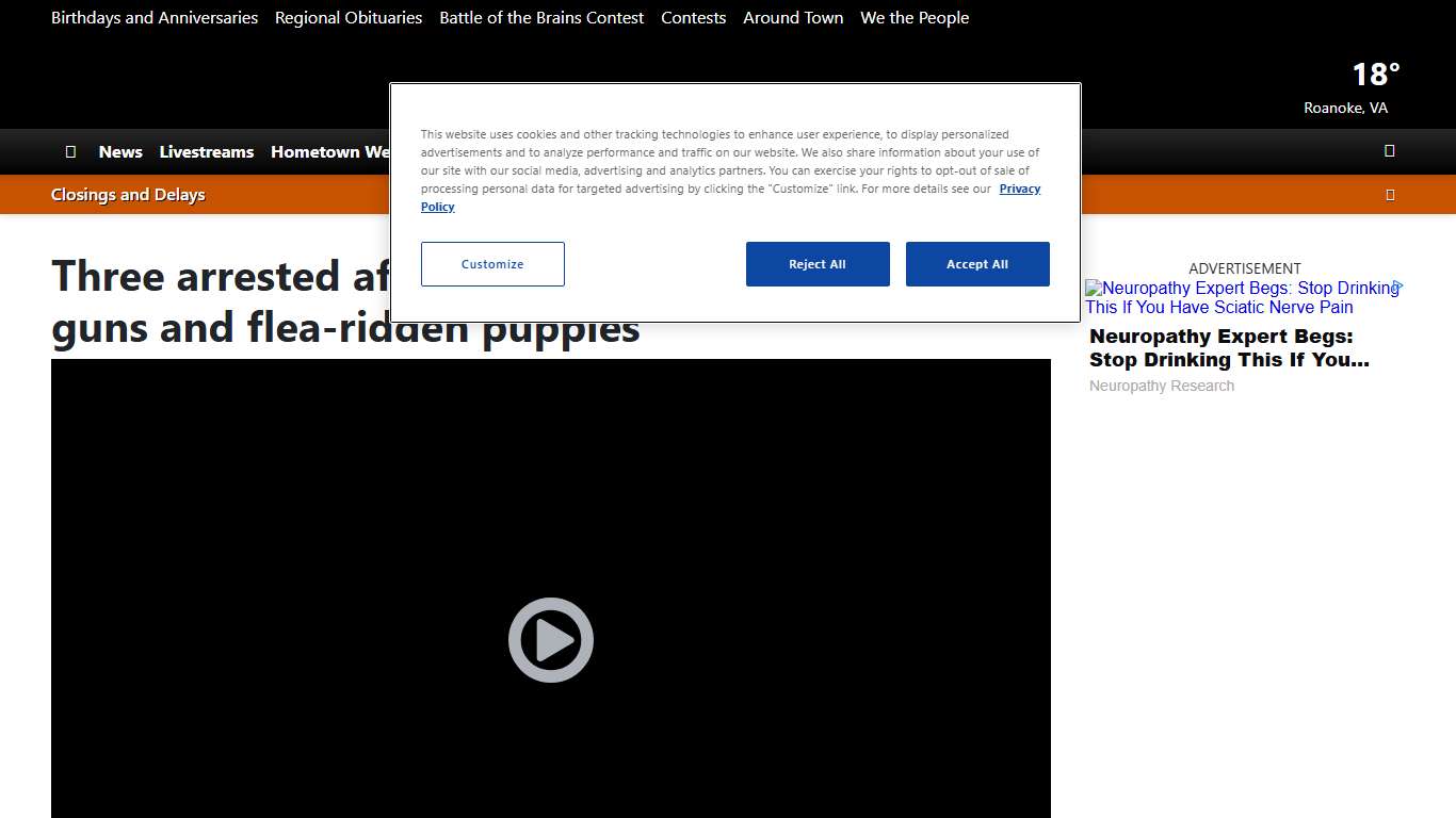 Three arrested after search leads to narcotics, guns and flea-ridden puppies